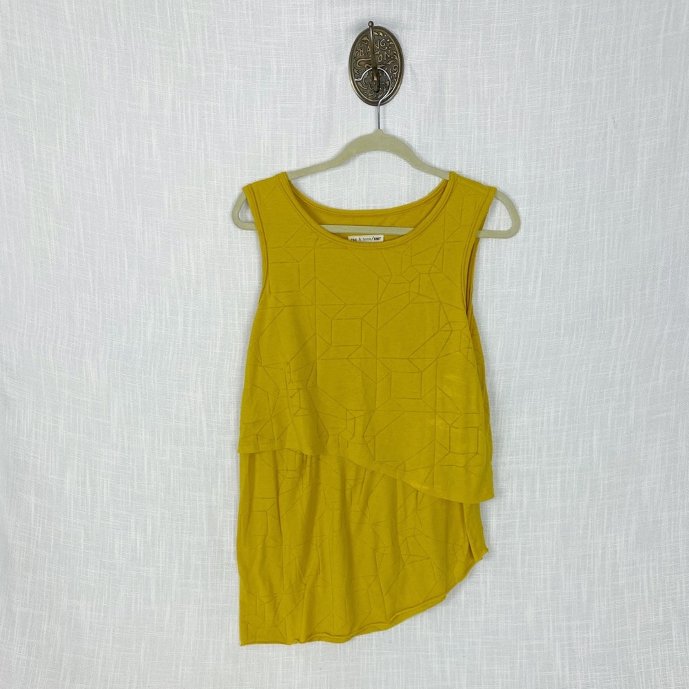 Rag & Bone Asymmetrical Mustard Tank Top Medium